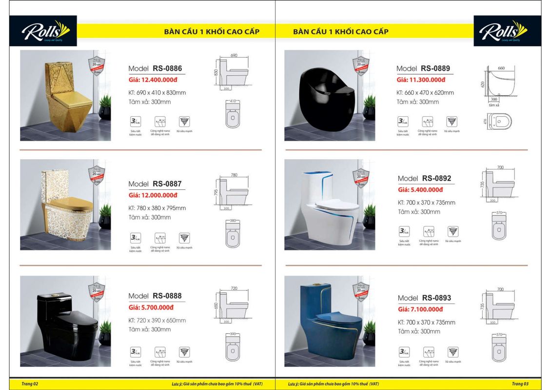 Thiết bị vệ sinh Rolls bảng giá và Catalogue mới nhất _page 2